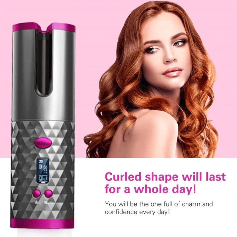 Automatic Curling Iron | Ceramic Technology | Wireless & Portable | 6 Temperature Settings