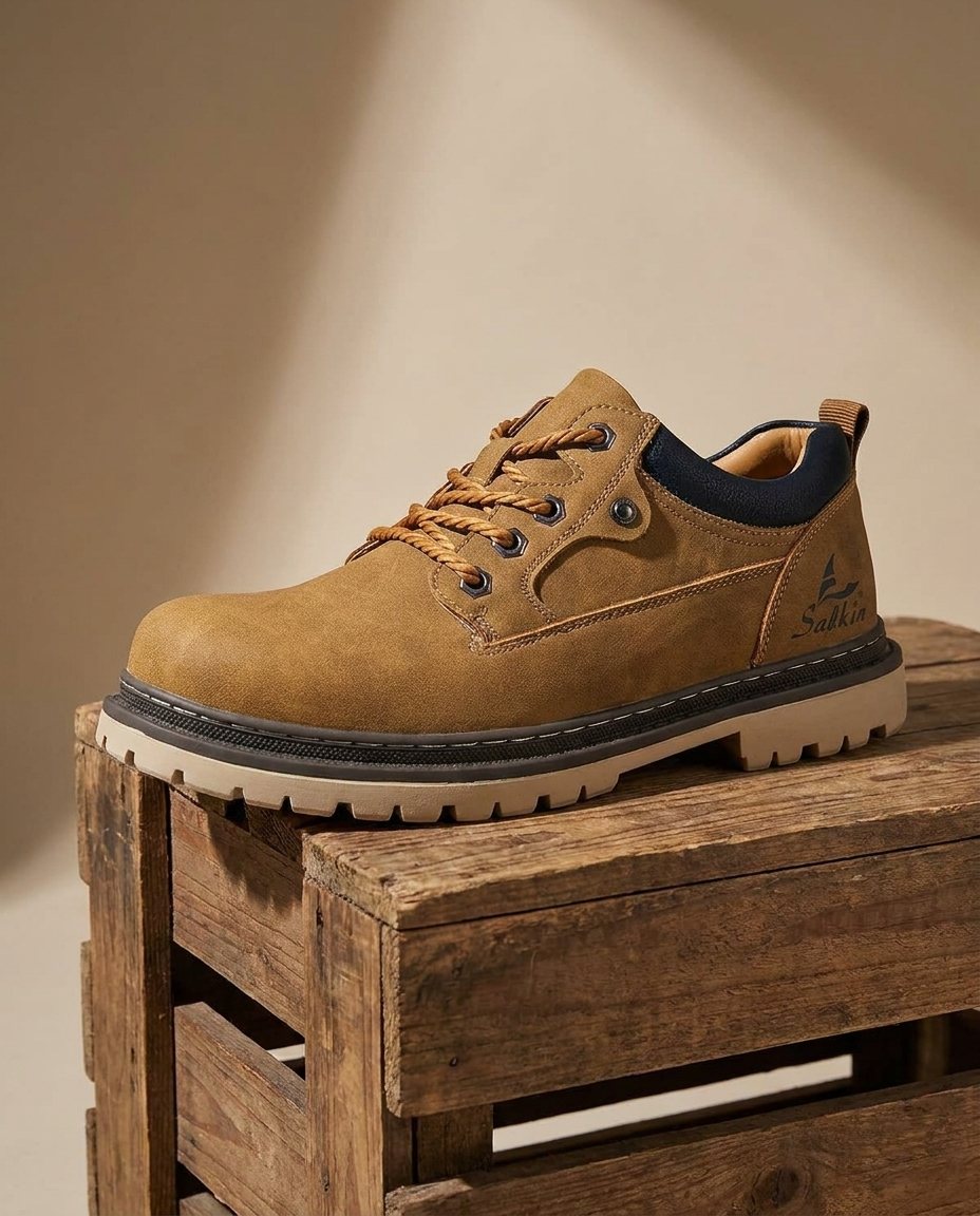 Men's Lace-Up Shoes with Treaded Sole