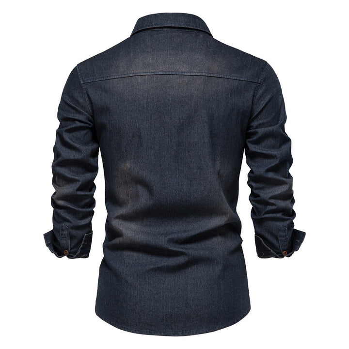 Men's Button-Up Long Sleeve Shirt with Chest Pockets
