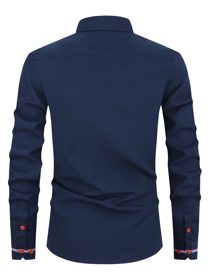 Men's Shirt with Striped Cuffs