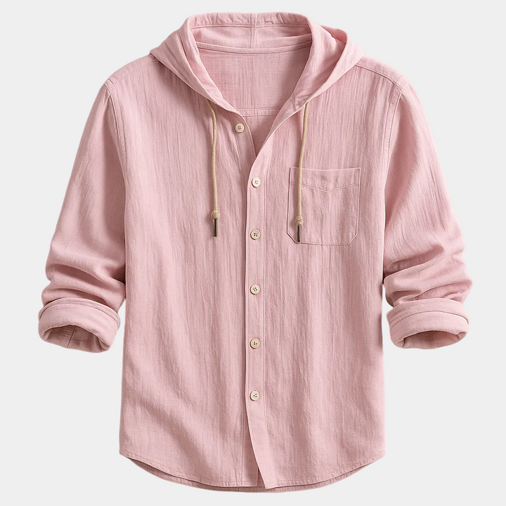 Men's Button-Up Hooded Shirt