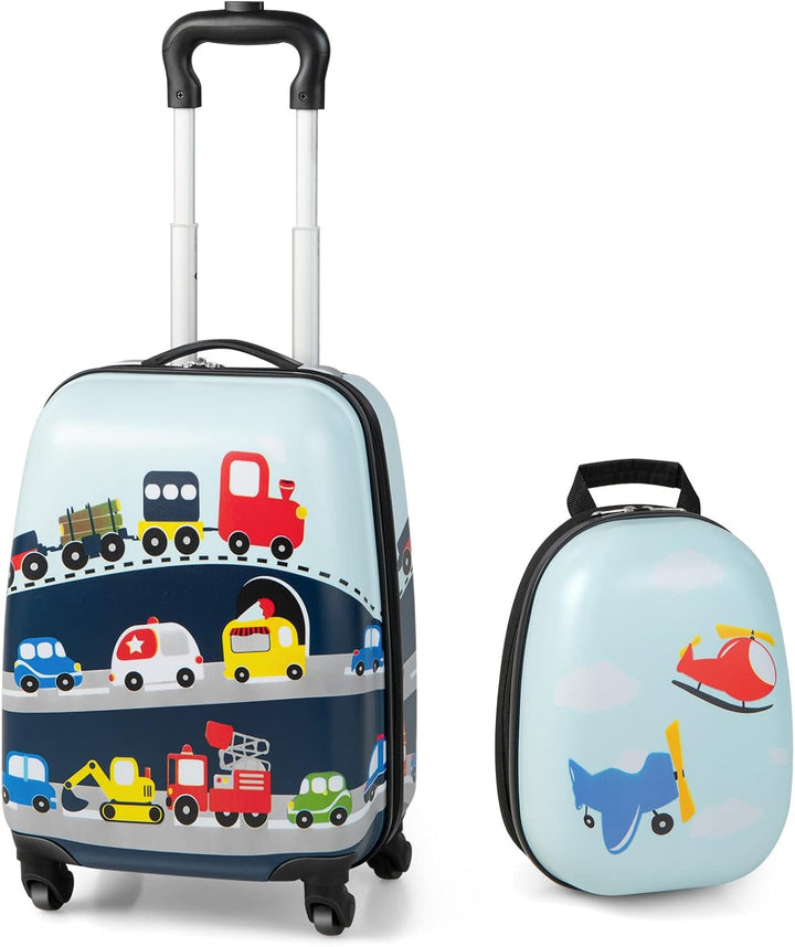 Children's Hard-Shell Luggage & Backpack Set - Helicopter