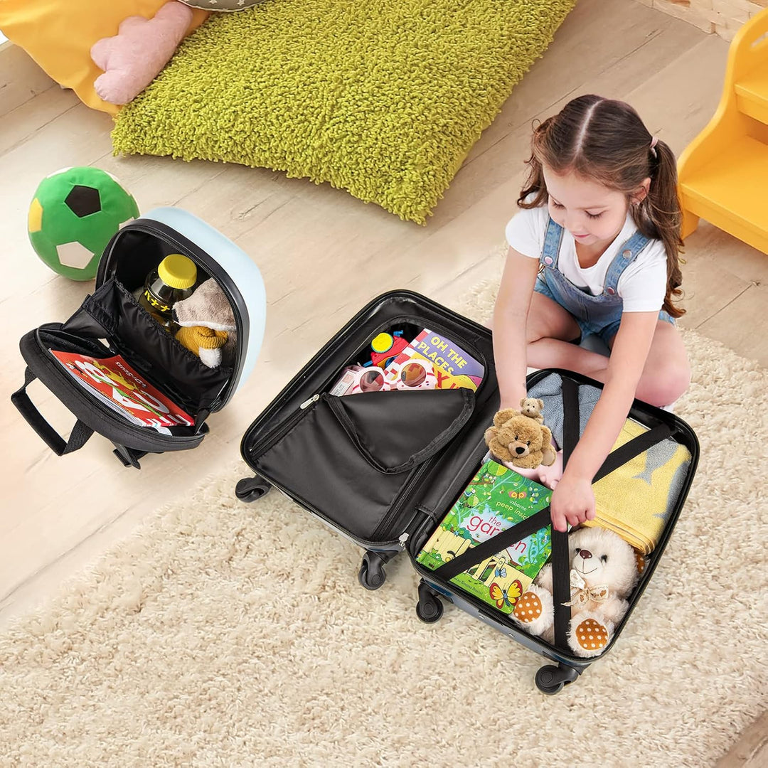 Children's Hard-Shell Luggage & Backpack Set - Helicopter