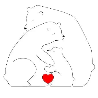 Cubunity Personalized Wooden Bears Family Puzzle - Elena Harper