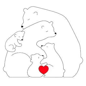 Cubunity Personalized Wooden Bears Family Puzzle - Elena Harper