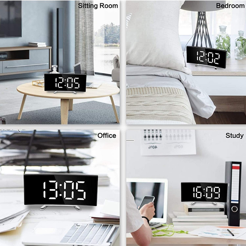 Curve-Clock Curved LED Digital Alarm Clock | Automatic Brightness | 50% Off