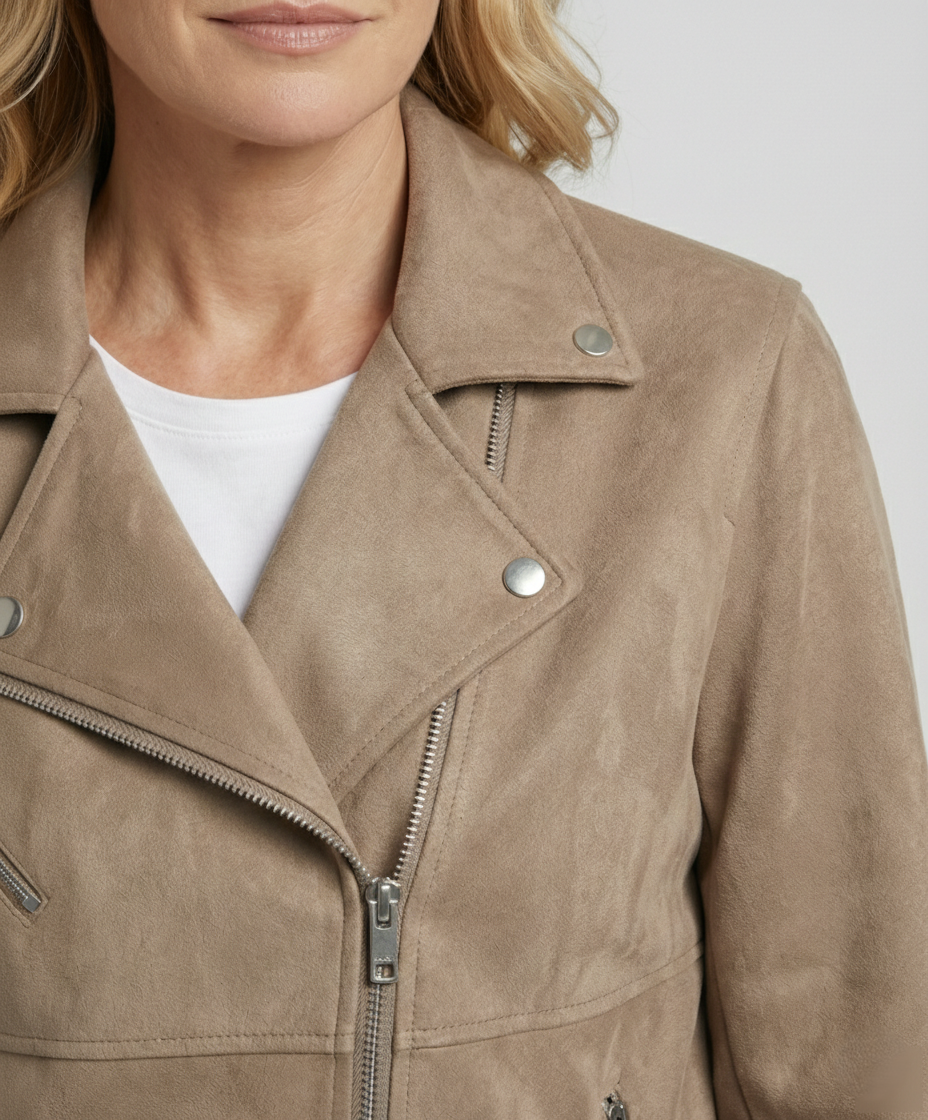 Brown Leather Jacket for Women Suede Leather