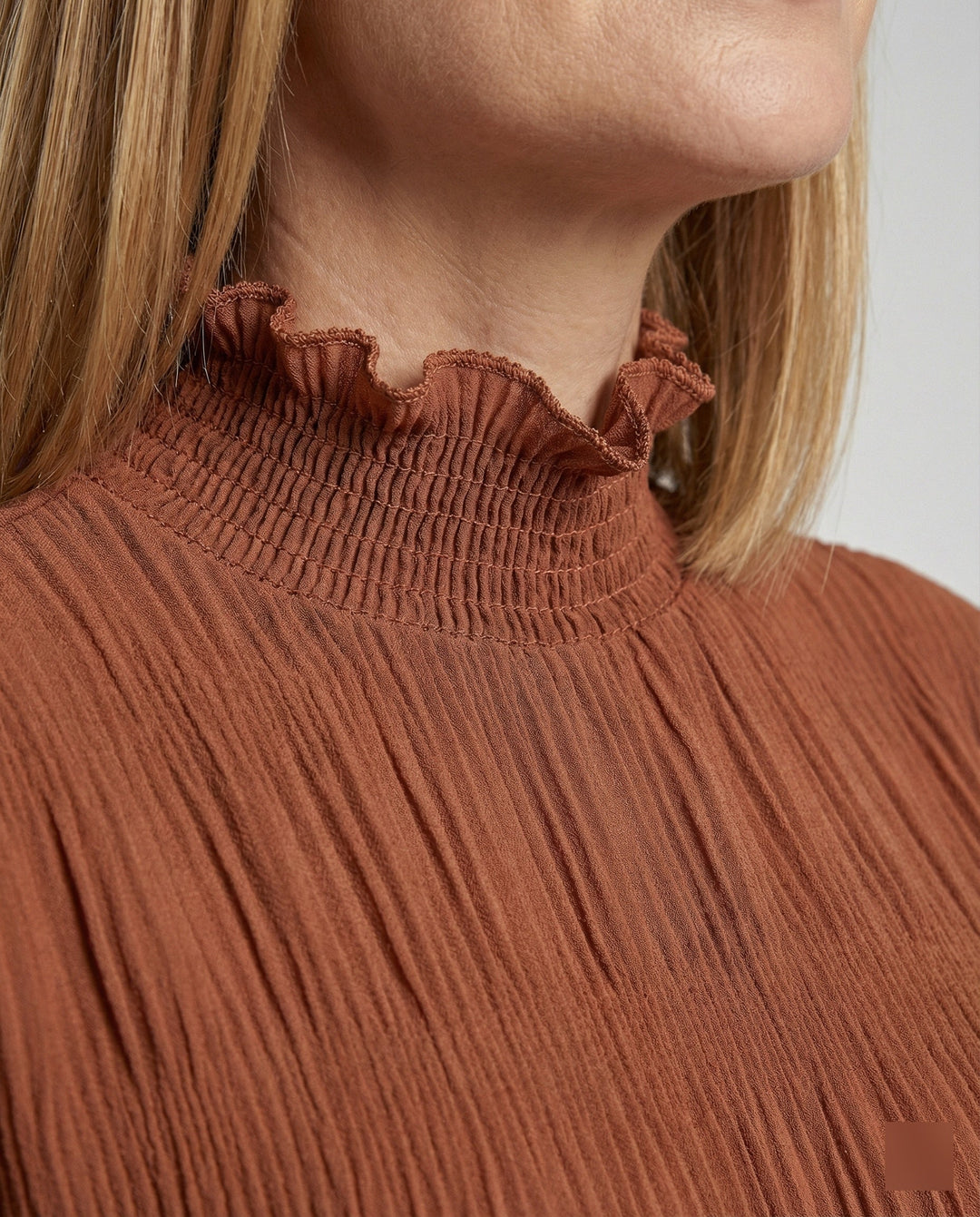 Ladies Pleated Ruffle Blouse