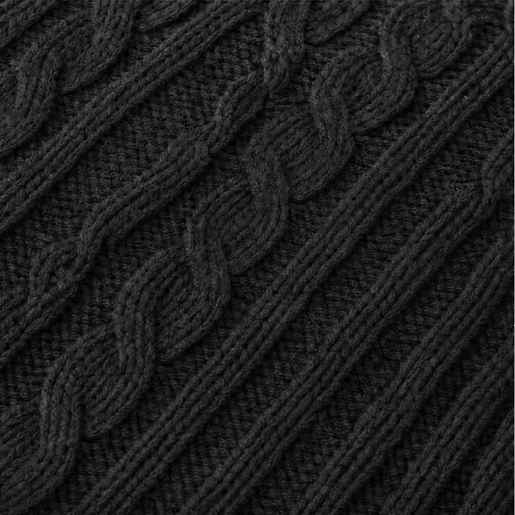 Cabelune Cable-Knit Asymmetric Poncho Sweater - Elena Harper