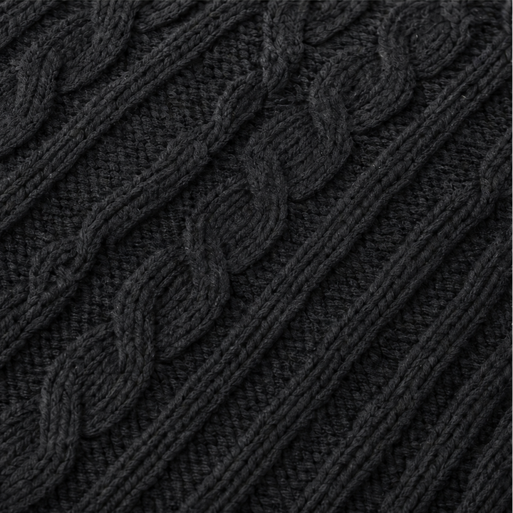 Cabelune Cable-Knit Asymmetric Poncho Sweater - Elena Harper