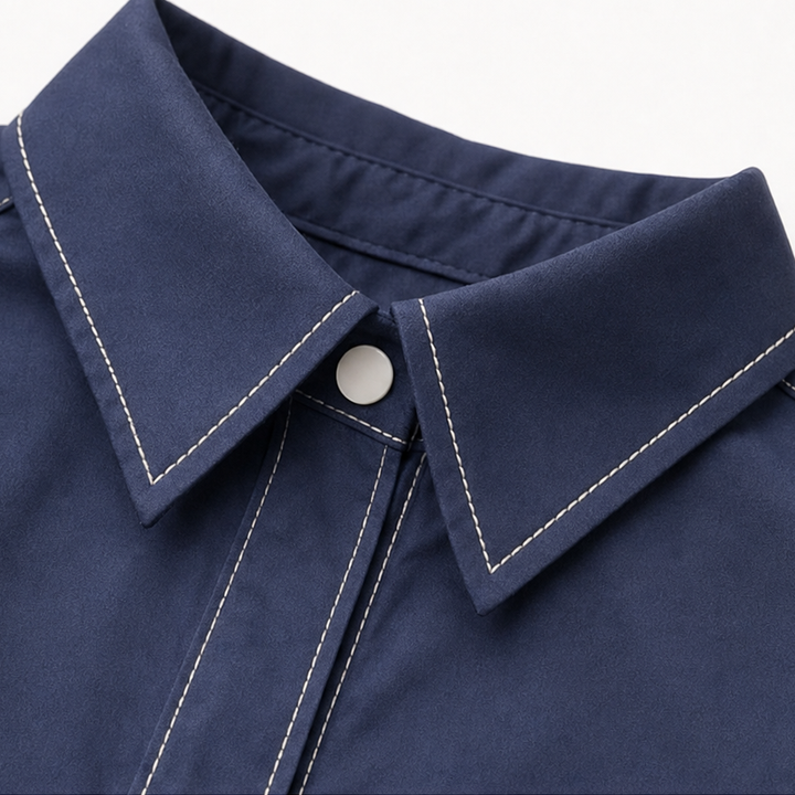 Collara Lapel Collar Half-Sleeve Midi Dress - Elena Harper