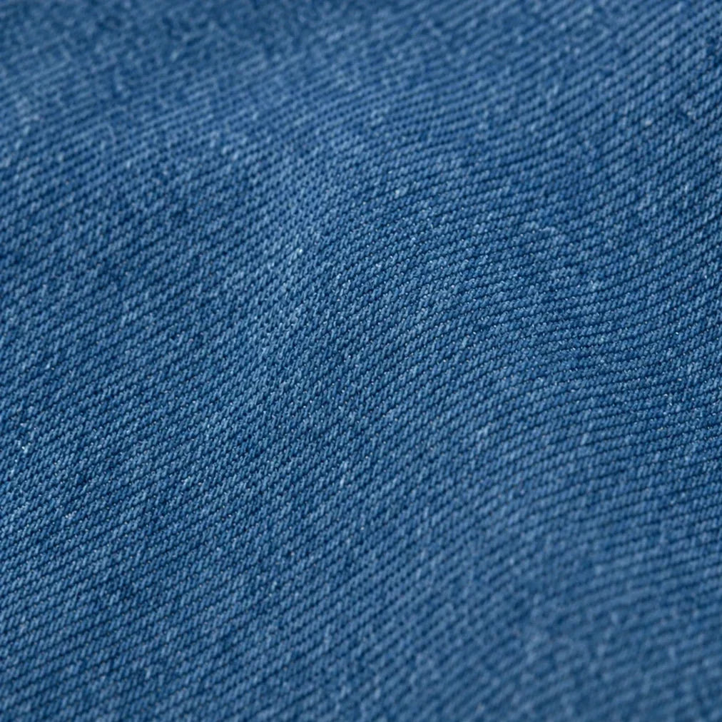 Angled Denim – Asymmetric Button Stand-Collar Denim-Look Jacket