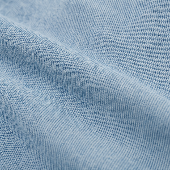 Deniva Denim-Textured Half-Zip Pullover - Elena Harper