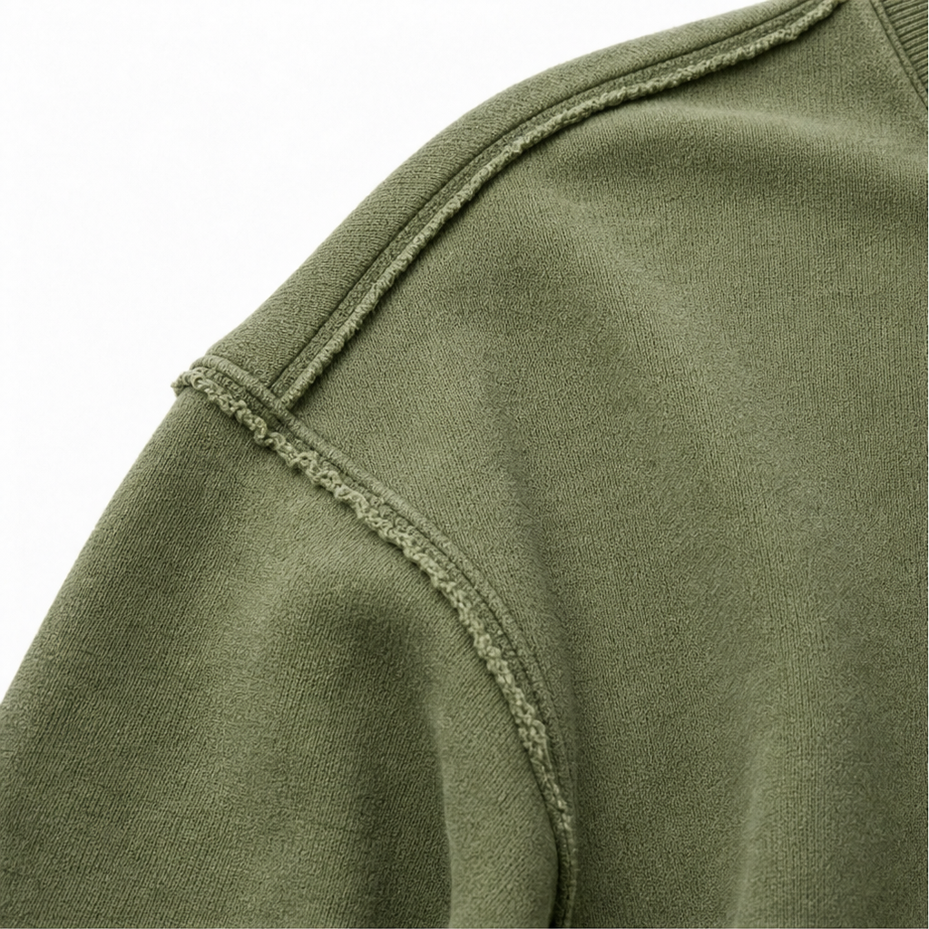 Draperie Raw-Edge Split-Cuff Snap Placket Henley - Elena Harper