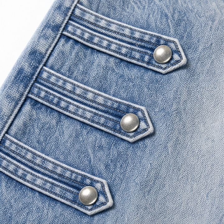 Buckleline Side Buckle Wide-Leg Jeans - Elena Harper