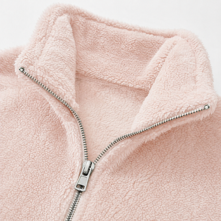 Cozyline Dropped-Shoulder Quarter-Zip Sweatshirt - Elena Harper