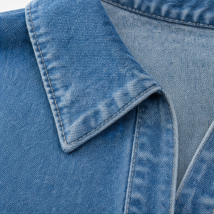 Denimelle Soft-Washed Batwing Denim Tunic - Elena Harper