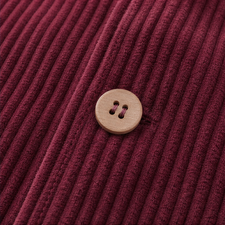 Corduvie Ribbed Corduroy Hooded Overshirt - Elena Harper