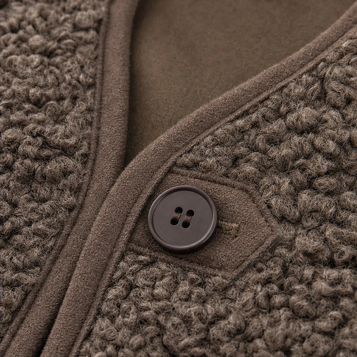 Autumna – Fleece-Look Button-Front Pocket Vest