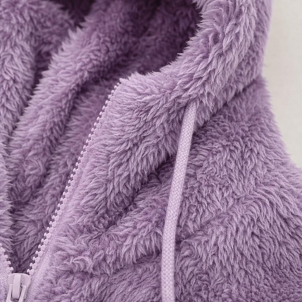Cloudhug Hooded Plush Zip-Up Jacket - Elena Harper