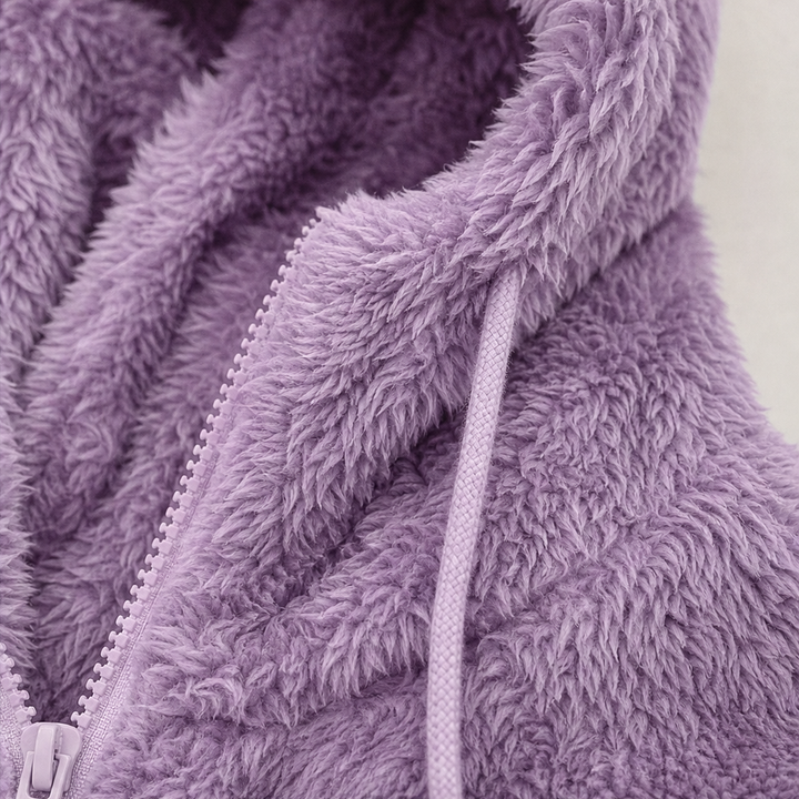 Cloudhug Hooded Plush Zip-Up Jacket - Elena Harper