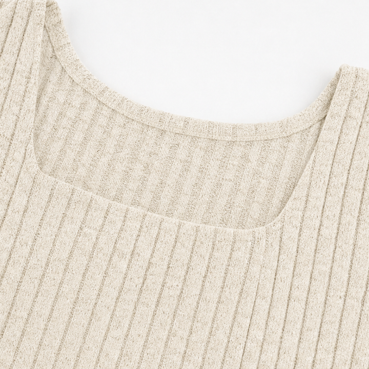 Bellora Square Neck Ribbed Babydoll Dress - Elena Harper