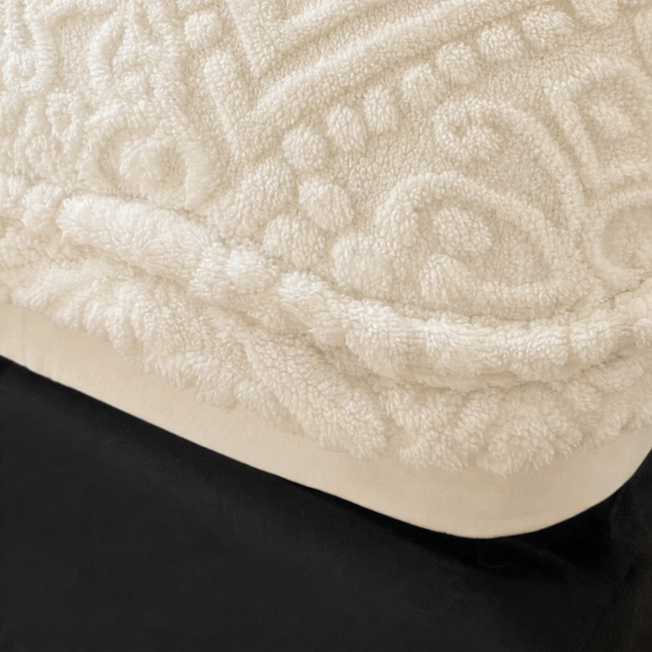 Damask Haven Raised Damask Plush Fitted Sheet - Elena Harper