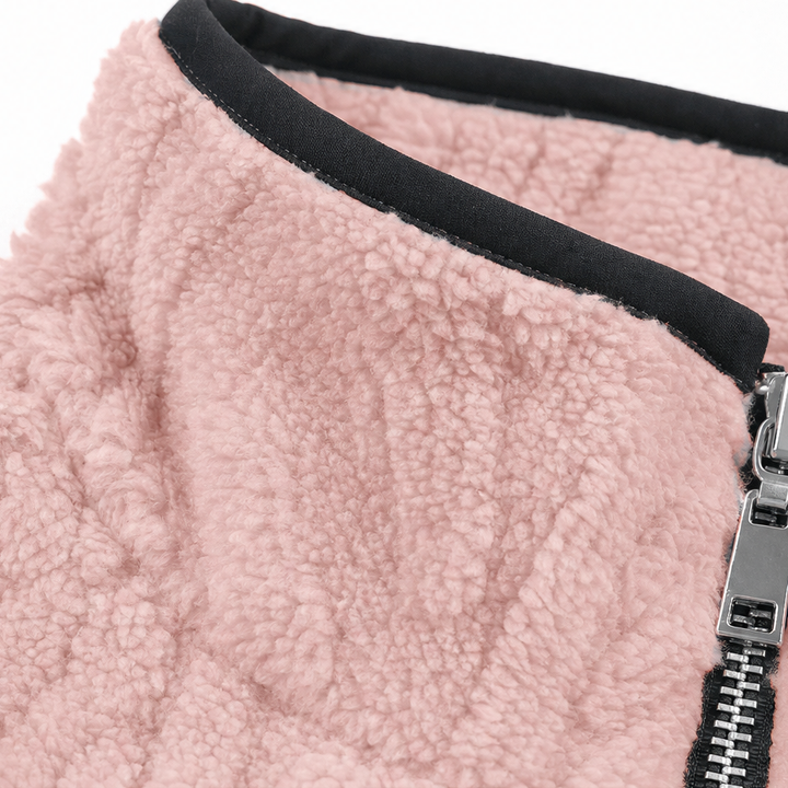Women's Polar Fleece Half-Zip Sweater with Kangaroo Pocket