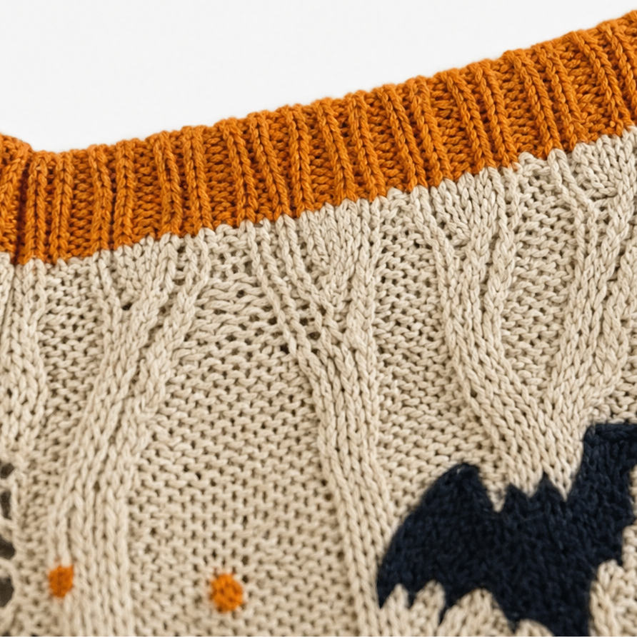 Amberknit Open-Knit Crochet Pumpkin Sweater - Elena Harper