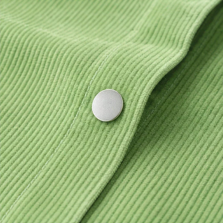 Cordelia Fine-Ribbed Corduroy-Look Button-Front Shirt - Elena Harper