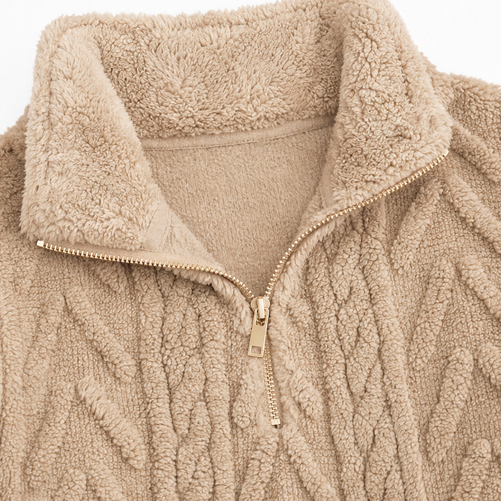 Cable & Cozy Cable-Knit Quarter-Zip Pullover - Elena Harper