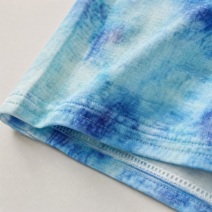 Batik Belle Tie-Dye Lace-Up V-Neck Top - Elena Harper