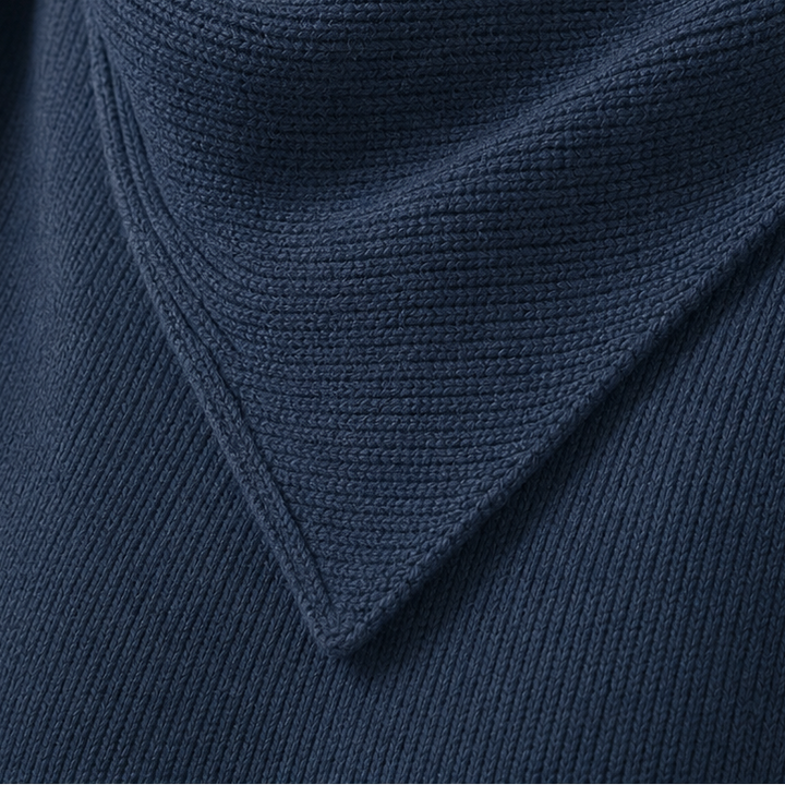 Collarvie Draped Open-Collar Cowl Neck Sweater - Elena Harper