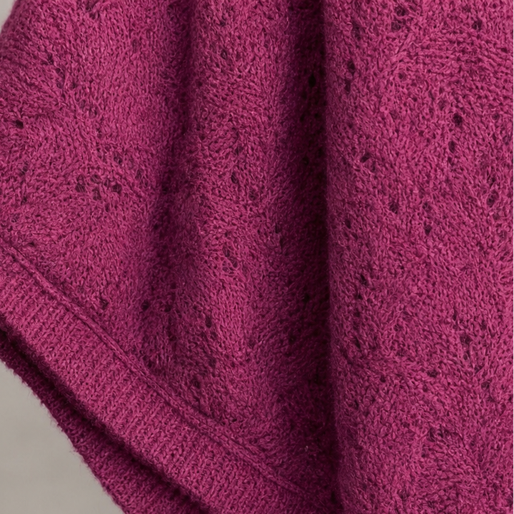 Cowl & Bloom Diamond Openwork Cowl-Neck Knit Top - Elena Harper