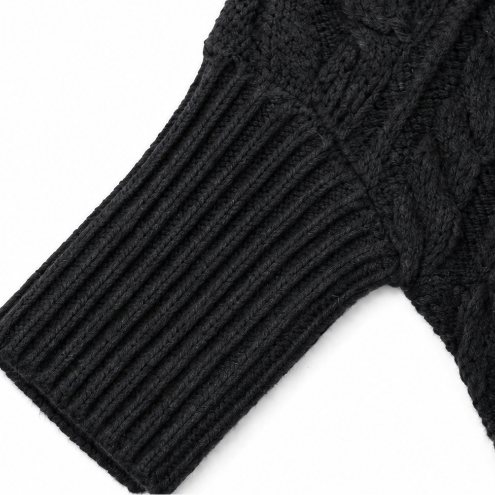 Cabelune Cable-Knit Asymmetric Poncho Sweater - Elena Harper