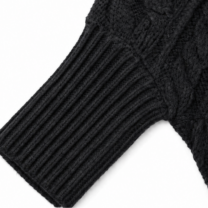 Cabelune Cable-Knit Asymmetric Poncho Sweater - Elena Harper