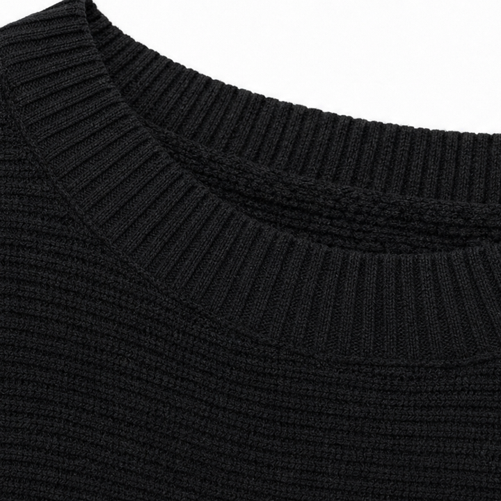 Drapeva – Fitted Cuff Batwing Knit Pullover