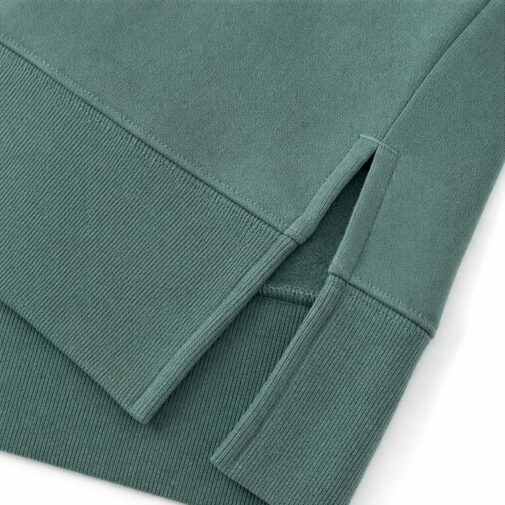 Cozelle Thumbhole Sleeve Side-Slit Loungewear Set - Elena Harper