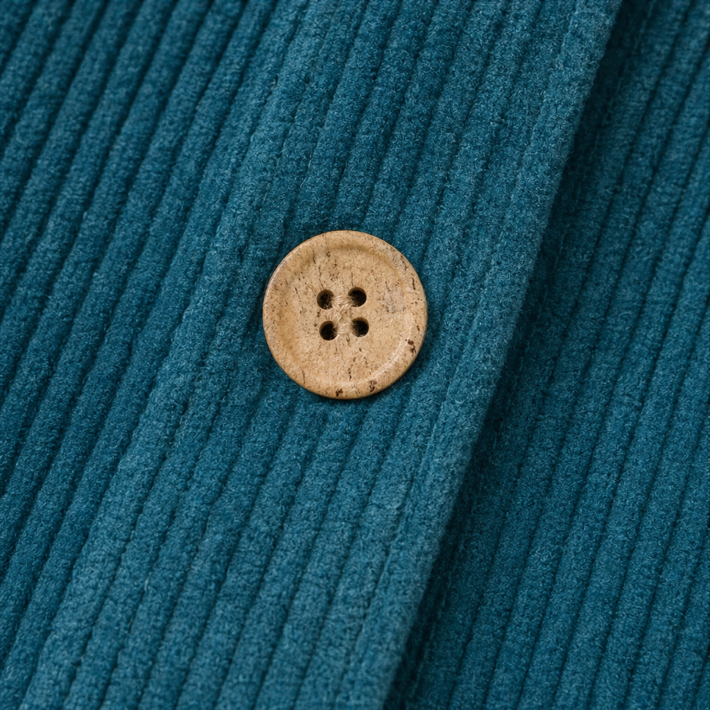 Corfield Diagonal Button Ribbed Corduroy Shacket - Elena Harper