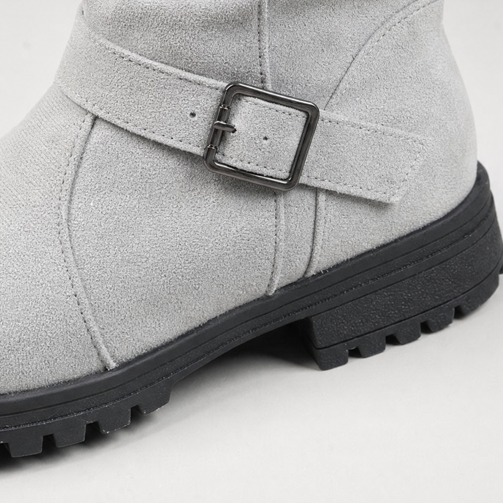 Calfden Ribbed Cuff Lug Sole Slouch Boots - Elena Harper