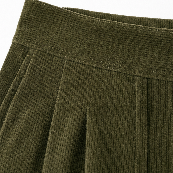 Cordelle Asymmetrical Button-Front Pleated Wide-Leg Pants - Elena Harper