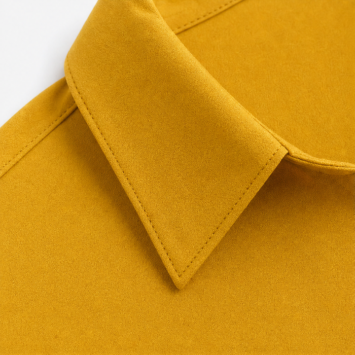 Elara Curve Curved-Hem Stretch Button-Front Shirt - Elena Harper