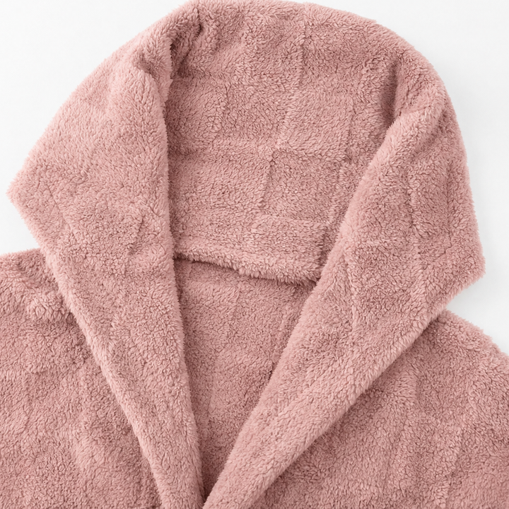 Checkora Fluffy Checked Open-Front Cardigan - Elena Harper