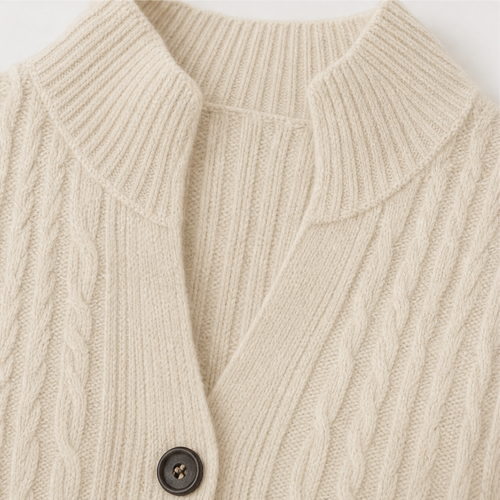 Cablewick Vertical Cable-Knit Open-Front Duster Cardigan - Elena Harper