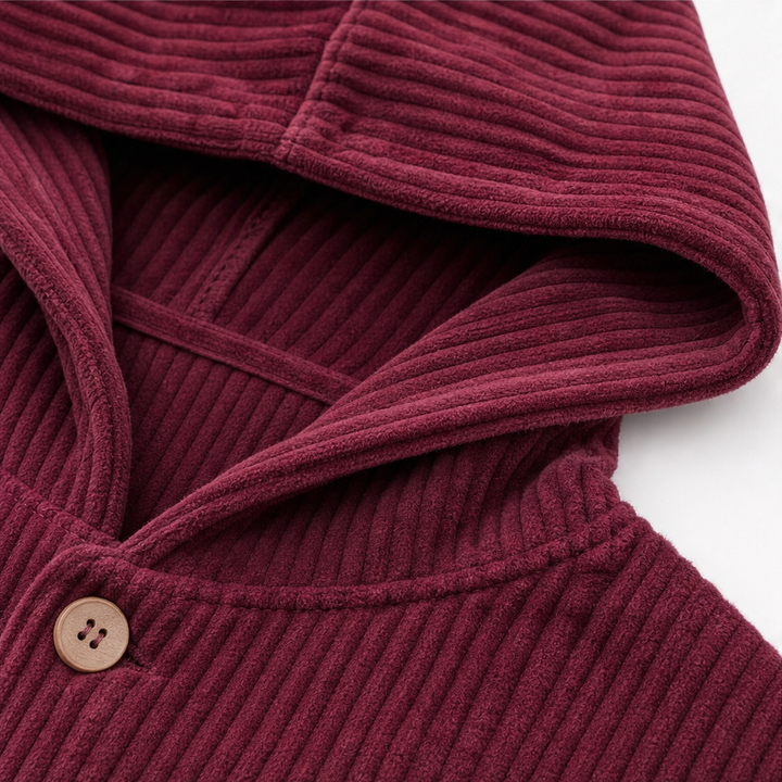 Corduvie Ribbed Corduroy Hooded Overshirt - Elena Harper