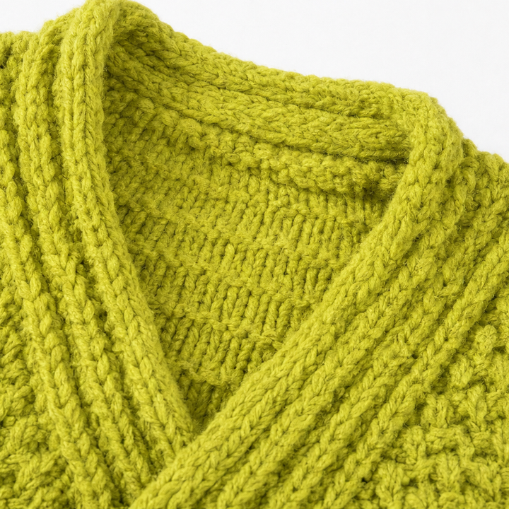 Crossovera Chunky Knit Crossover V-Neck Sweater - Elena Harper