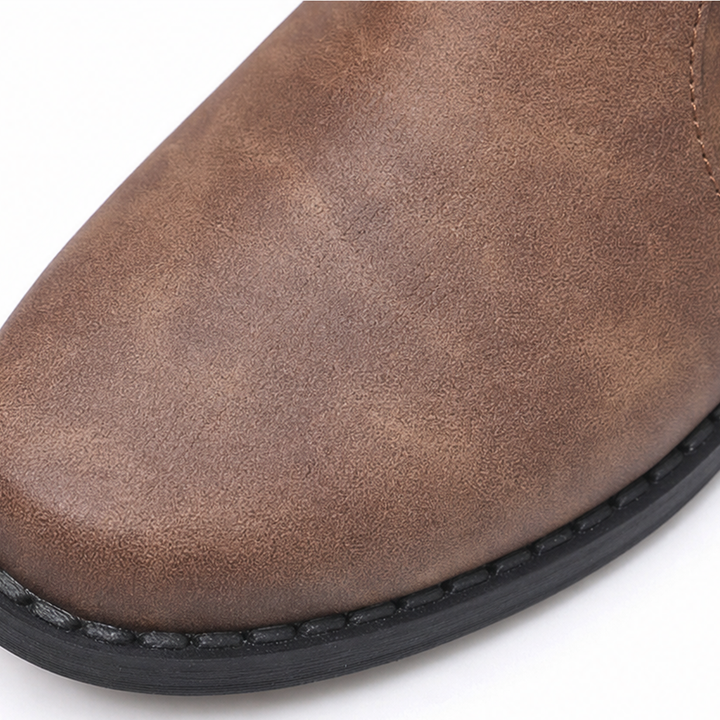 Bootara Slouchy Buckle Mid-Calf Boots - Elena Harper