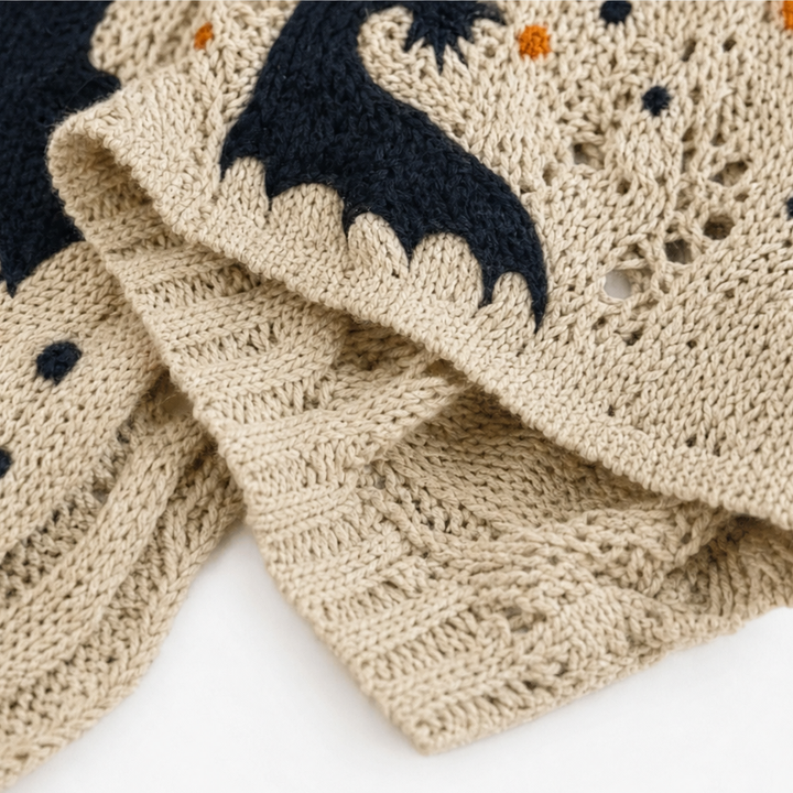 Amberknit Open-Knit Crochet Pumpkin Sweater - Elena Harper