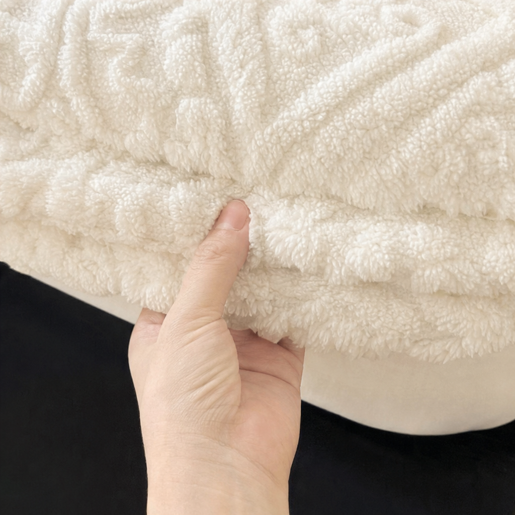 Damask Haven Raised Damask Plush Fitted Sheet - Elena Harper
