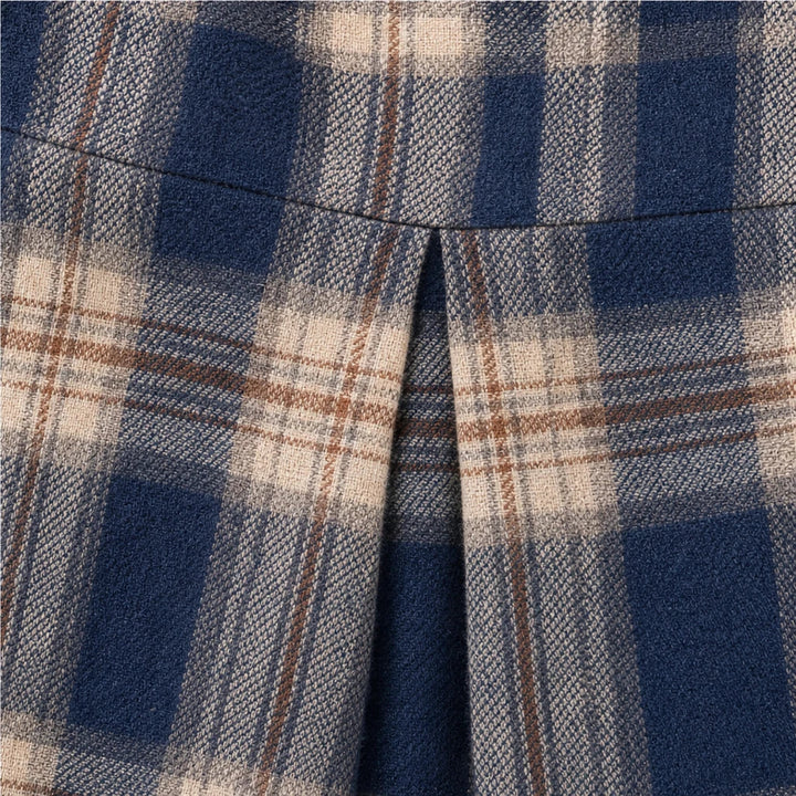 Caledon Plaid Button-Front Long-Sleeve Blouse - Elena Harper
